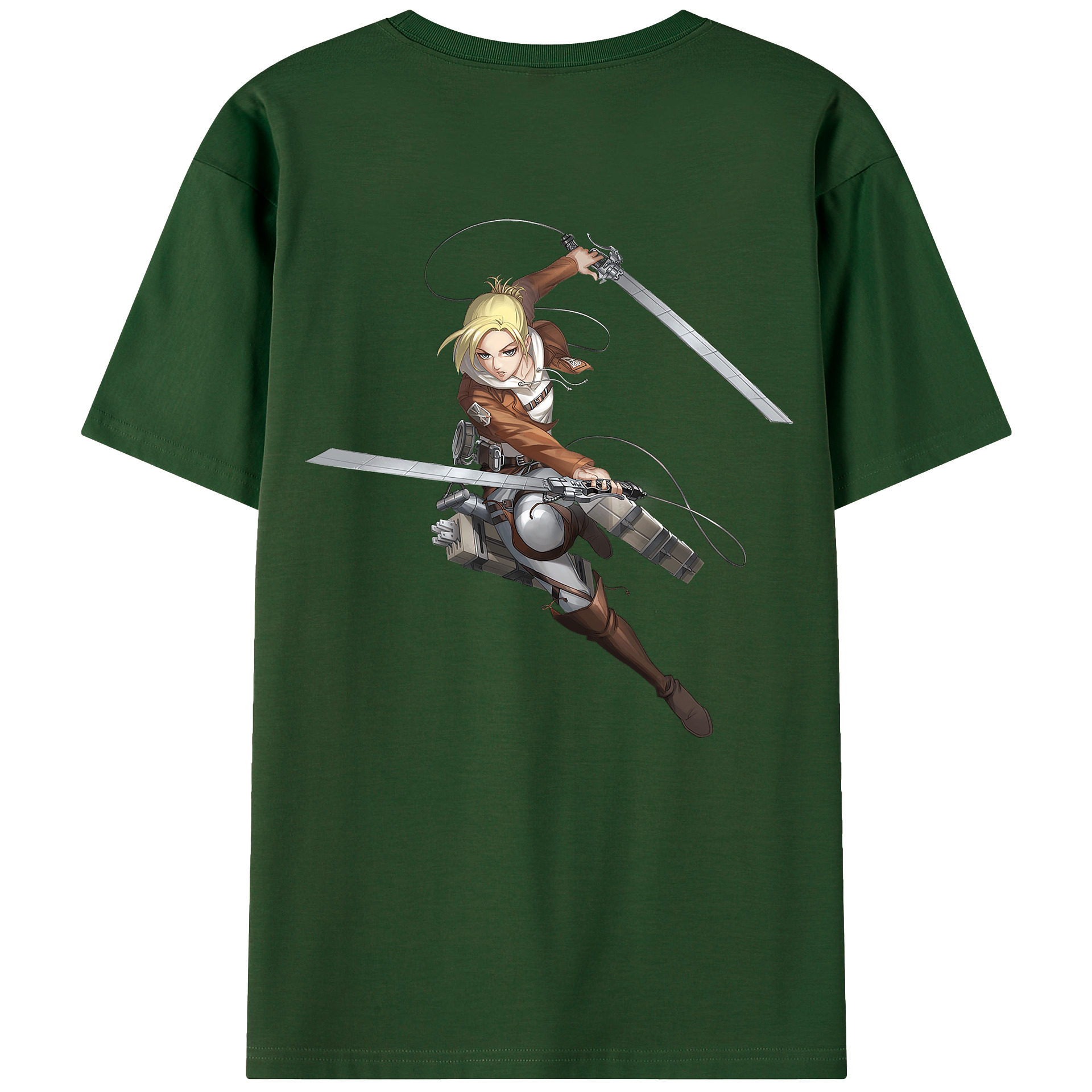 （画像用） 進撃の巨人 アニ・レオンハート Attack on Titan Annie Leonhart 綿100％半袖Tシャツ（背面プリント）
